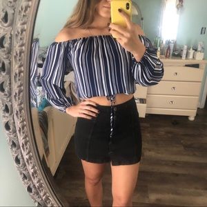 Striped Off The Shoulder Top